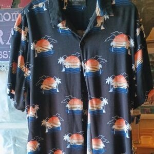 No Boundaries Black Tropical Sunset Shirt